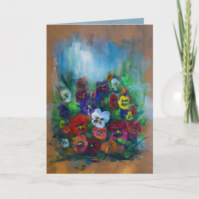 Cartão De Agradecimento Pansias da Tarde do ouro (Frente)