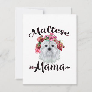 Cartão De Agradecimento Pão Cão  Flores de Cachorro de Mama Maltesa, Flo