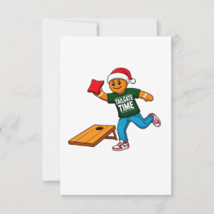 Cartão De Agradecimento Pão de Mel Cornhole Natal Esporte Feriado
