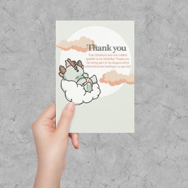 Cartão De Agradecimento Pão Verde Laranja Turvo Cuz Sono Dragão Bebê