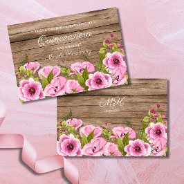 Cartão De Agradecimento Papagaios Rosa Russos Quinceañera