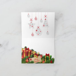 Cartão De Agradecimento Papai Noel Espiando – Clipart Festivo de Natal par