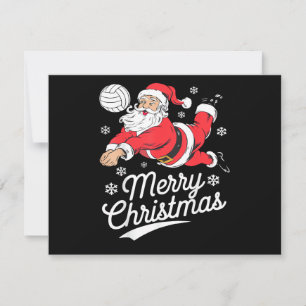 Cartão De Agradecimento Papai Noel Jogando Volei de Natal Pijama Legal Esp