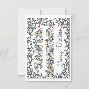 Cartão De Agradecimento Papais noeis Barbara Christmas Lights