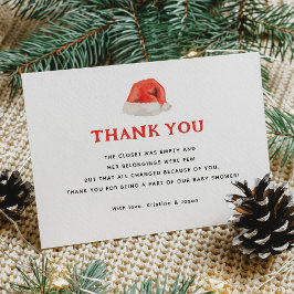 Cartão De Agradecimento Papais noeis Chá de fraldas de Natal