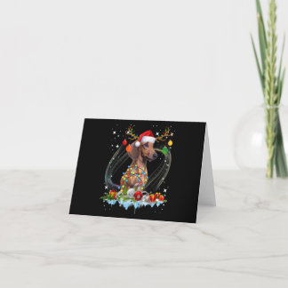 Cartão De Agradecimento Papais noeis Engraçados Dachshund Reindeer Natal C