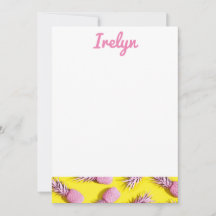 Papel de carta de abacaxi rosa e amarelo