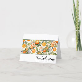 Cartão De Agradecimento Papel de Carta de Cor de Água do Flor Laranja