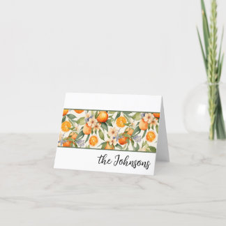 Cartão De Agradecimento Papel de Carta de Cor de Água do Flor Laranja