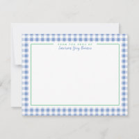 Papel de Carta Gingham - Ênfase Verde Azul Francês