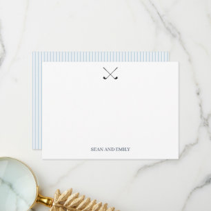 Cartão De Agradecimento Papel de carta náutico do logotipo de Golf Clubs P