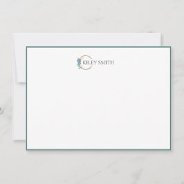 Cartão De Agradecimento Papel de Carta Personalizado Botânico Moderno Eleg