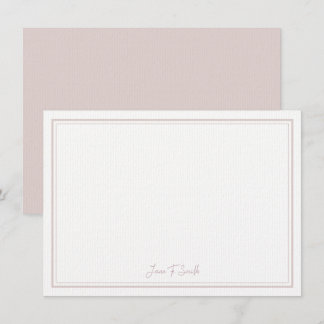 Cartão De Agradecimento Papel de carta Simples de Fronteira Rosa Personali