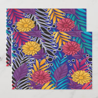Papel de embalagem colorido com floral criativo