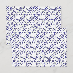 Cartão De Agradecimento Papel de embrulho azul e branco com um gráfico