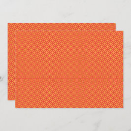 Cartão De Agradecimento Papel de empacotamento com um padrão laranja, re