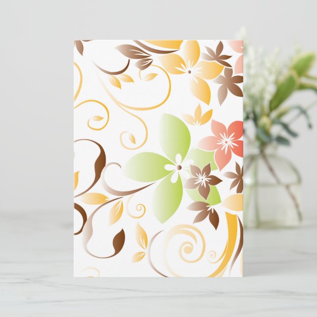 Cartão De Agradecimento Papel de parede flores 5 (Em pé/Frente)