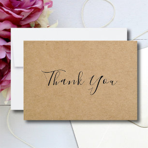 Cartão De Agradecimento Papel Kraft Simples com Mensagem Personalizada
