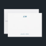 Cartão De Agradecimento Papelaria de Casal Monograma Inicial Preto<br><div class="desc">Você pode personalizá-lo.</div>