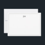 Cartão De Agradecimento Papelaria de Casal Monograma Inicial Preto<br><div class="desc">Você pode personalizá-lo.</div>