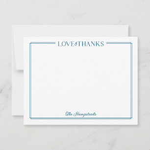 Cartão De Agradecimento Papelaria de casamento azul de AMOR & AGRADECIMENT