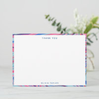 Papelaria Personalizada Azul Rosa Marmorizada Abst
