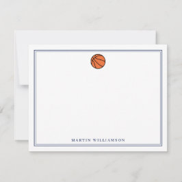 Cartão De Agradecimento Papelaria Personalizada de Basquete para Meninos
