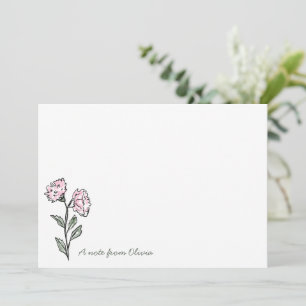 Cartão De Agradecimento Papelaria Personalizada Floral Rosa Caprichosa