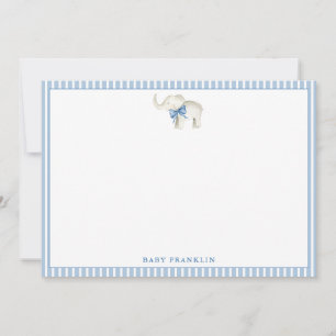 Cartão De Agradecimento Papelaria Personalizada Menino Elefante Chá de Beb