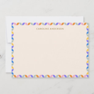 Cartão De Agradecimento Papelaria Personalizada Nome Borda Pastel Brilhant