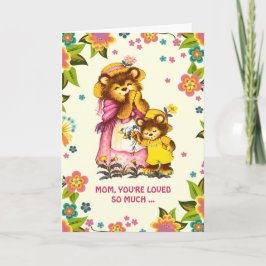 Cartão De Agradecimento Para a mãe no Dia de as mães. Bears doce