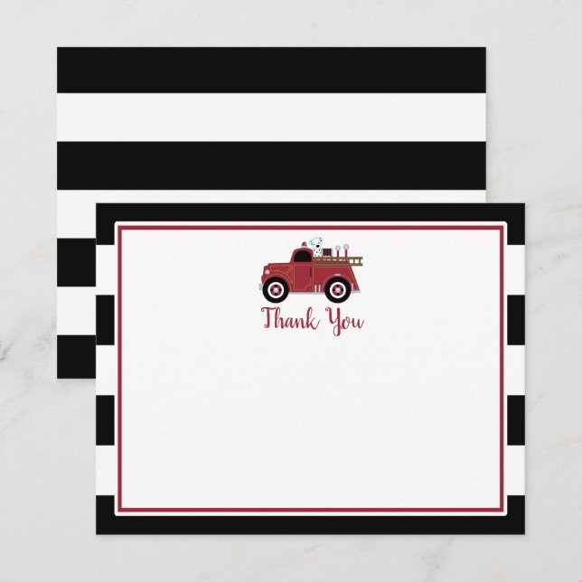 Cartão de Agradecimento para Chá de Bebê Caminhão  (Frente/Verso)