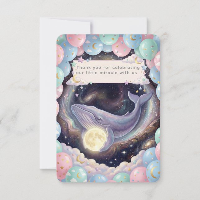Cartão de Agradecimento para Chá de Bebê Celestial (Frente)