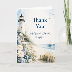 Cartão de Agradecimento para Chá de Bebê com Farol