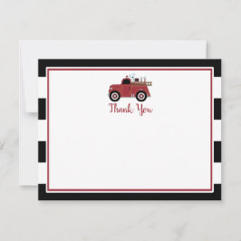 Cartão de agradecimento para chá de bebê de caminh