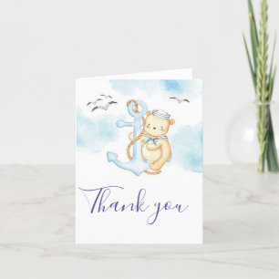 Cartão de agradecimento para chá de bebê do ursinh