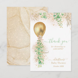 Cartão de Agradecimento para Chá de Bebê Eucalipto