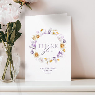 Cartão de Agradecimento para Chá de Bebê Floral