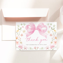 Cartão de Agradecimento para Chá de Bebê Floral co