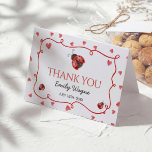Cartão de Agradecimento para Chá de Bebê Love Bug