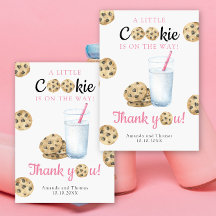 Cartão de Agradecimento para Chá de Bebê Milk & Co