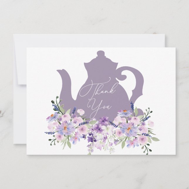 Cartão de Agradecimento para Chá de Lavanda no Ban (Frente)