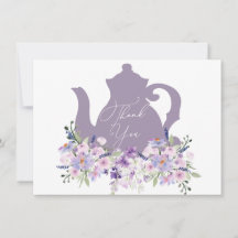 Cartão de Agradecimento para Chá de Lavanda no Ban