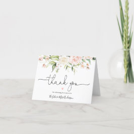 Cartão de Agradecimento para Chá de Noiva Blush e 