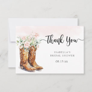 Cartão de Agradecimento para Chá de Noiva Boots &