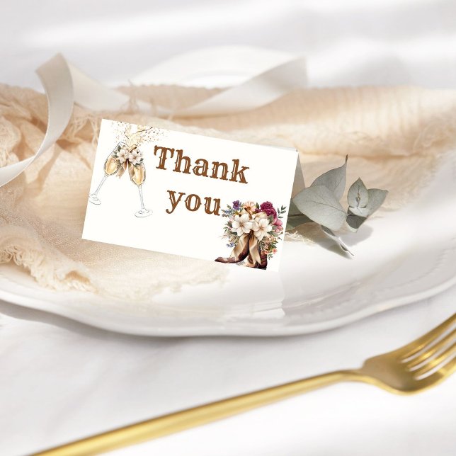 Cartão de Agradecimento para Chá de Noiva Boots an (Criador carregado)