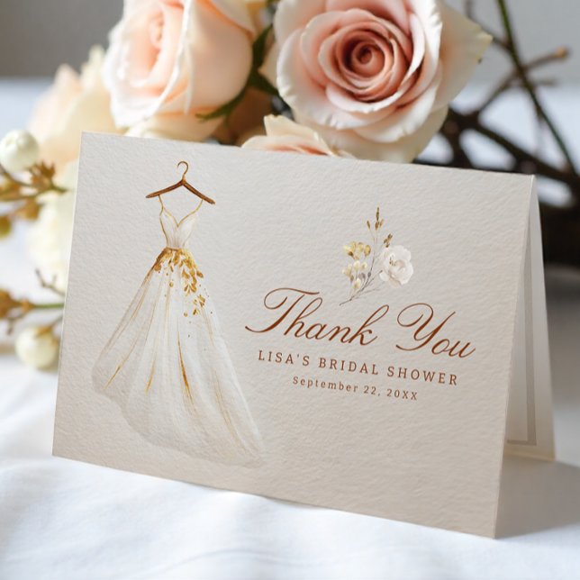 Cartão de Agradecimento para Chá de Noiva com Vest (Bridal Shower Thank You Card )