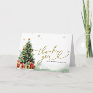 Cartão de Agradecimento para Chá de Noiva de Natal