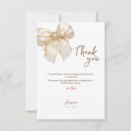 cartão de agradecimento para chá de noiva elegante