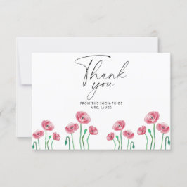Cartão de agradecimento para chá de noiva floral